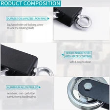 Exercise Equipment Cable Pulley with Hanging Strap and Carabiner, 3.74in/95mm...