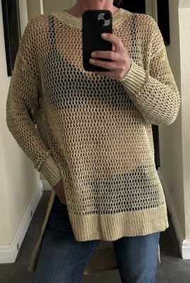 Faith Connexion Pullover Gold oversized GrLoch-Strick XS NEU mit Etikett NP480,-