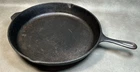 Vtg. Lodge No 14 SK Cast Iron Skillet 3 Notch with Heat Ring USA HAIRLINE CRACK!