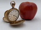 1895 Antique Elgin Pocketwatch In Gold Case Grade 96 Model 4 18s 7j Runs