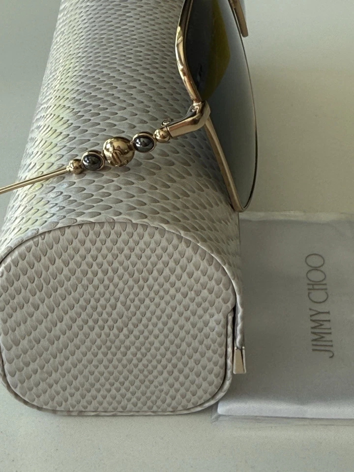 NEW Jimmy Choo 59mm Hesters Gradient Square Oversized Sunglasses In Black/Gold - Image 3 of 4