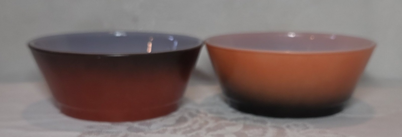 Vintage Fire King Pink Black Ombre Stackable Bowl 2x4.5in Anchor Hocking