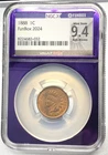 1888 P Indian Head Cent 1c Coin Mint State Funbox Purple Core NGCX 9.4 Top Pop