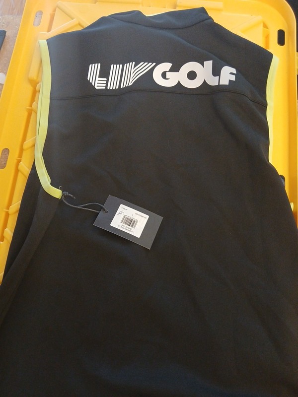 Bnwt New Rare LIV Logo Saudi Golf Ball Club GC Black Neon Contrast Vest Large L