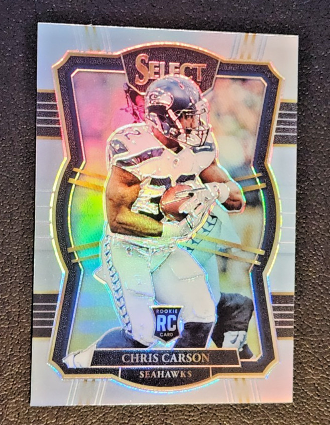2017 Select Chris Carson Rookie Silver Prizm (#192 RC Premier Level NM Seahawks)