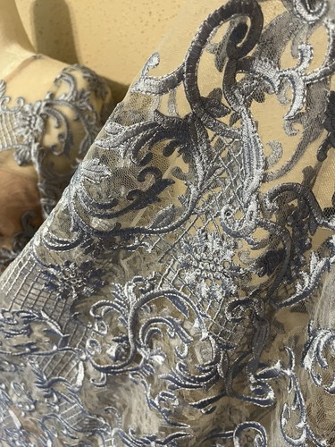 Sz 4 NWT Anthropologie BHLDN Blue Lace Hitherto Linden Midi Dress Nude Illusion - Picture 17 of 23