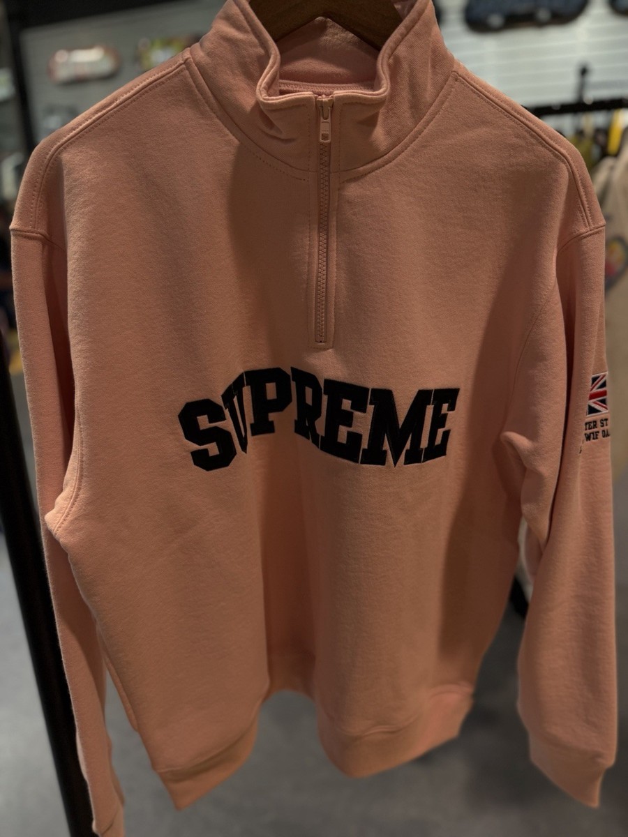 Supreme Shop Flag Half Zip Pullover Light Pink London Medium SS26