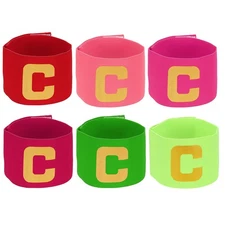 Soccer Captain Armband, Elastic Football Armband 6 Pack Reds/Greens