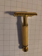 Vintage 1930’s Sweedo GOLD TONE 3-PIECE OPEN COMB SAFETY RAZOR