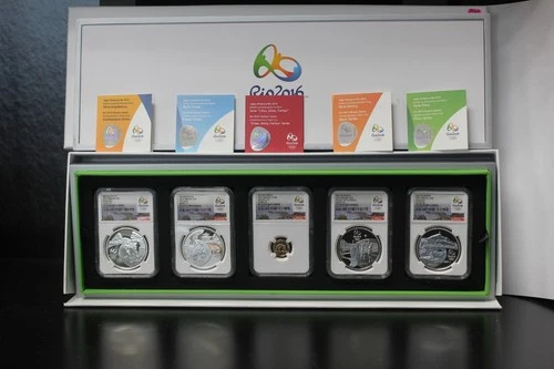 2016 Brazil Rio Olympics Series 3 Silver and Gold 5 Coin Proof Set NGC PF69 58LI