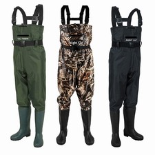 PVC & Nylon Chest Waders for Fishing-100% Waterproof,Anti-Slip Sole & Breathable