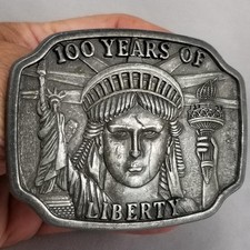 Vintage Belt Buckle 1984 100 Years Of Liberty Statue Of Liberty Freedom Symbol