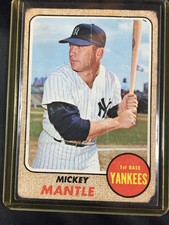 1968 Topps Baseball #280 MICKEY MANTLE Authentic, Creased