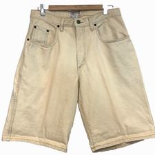 Vintage 90s Guess Jeans Denim Shorts Lt. Tan Mens Size 32 Made in USA 12" Inseam