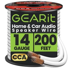 14AWG Speaker Wire 200ft for Home Theater & Car Audio, White Cable