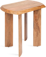 Vaux Modern Mango Wood Side Table - Natural Finish, 22x14x22
