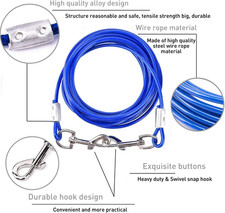 Dog Tie Out Cable and Stake, 20ft Outside Dog Leash Chain for Camping and Yar...