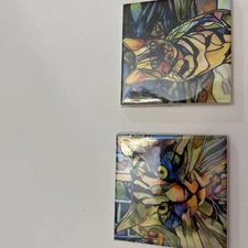 Two Trivets Featuring Cats