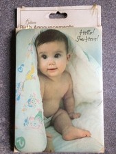 16  Vintage Baby Birth Announcement Cards w/Envelopes- "Hello I'm Here"