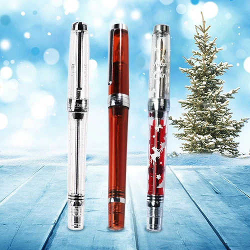 Wing Sung 3013 Christmas Elk Vaccum Fountain Pen Resin EF/F/B Nib Ink Writting