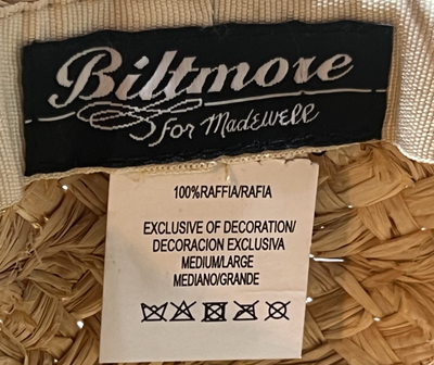 Madewell x Biltmore Raffia Lifeguard Straw Hat M/L Leather Chin Strap Tan Brown NEW MADEWELL X BILTMORE RAFFIA LIFEGUARD STRAW HAT L8823 M  main image 4