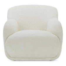 Moe's Home Collection Stevie Lounge Chair Cream Fabric Chairs