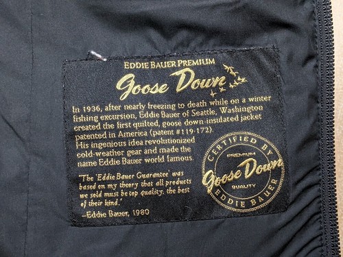 Chaleco Eddie Bauer Mujer Pequeño Negro Acolchado Plumón de Ganso Exterior Clásico - Imagen 9 de 13