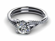 1.4ct Round Cut Simulated Diamond Infinity Solitaire Ring 14k White Gold Plated
