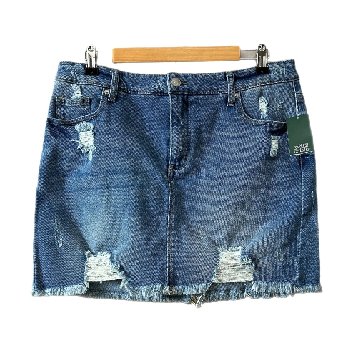 Wild fable distressed denim cheap skirt