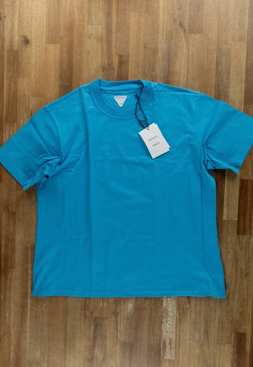 BOTTEGA VENETA Sunrise regular fit blue cotton t-shirt Size
