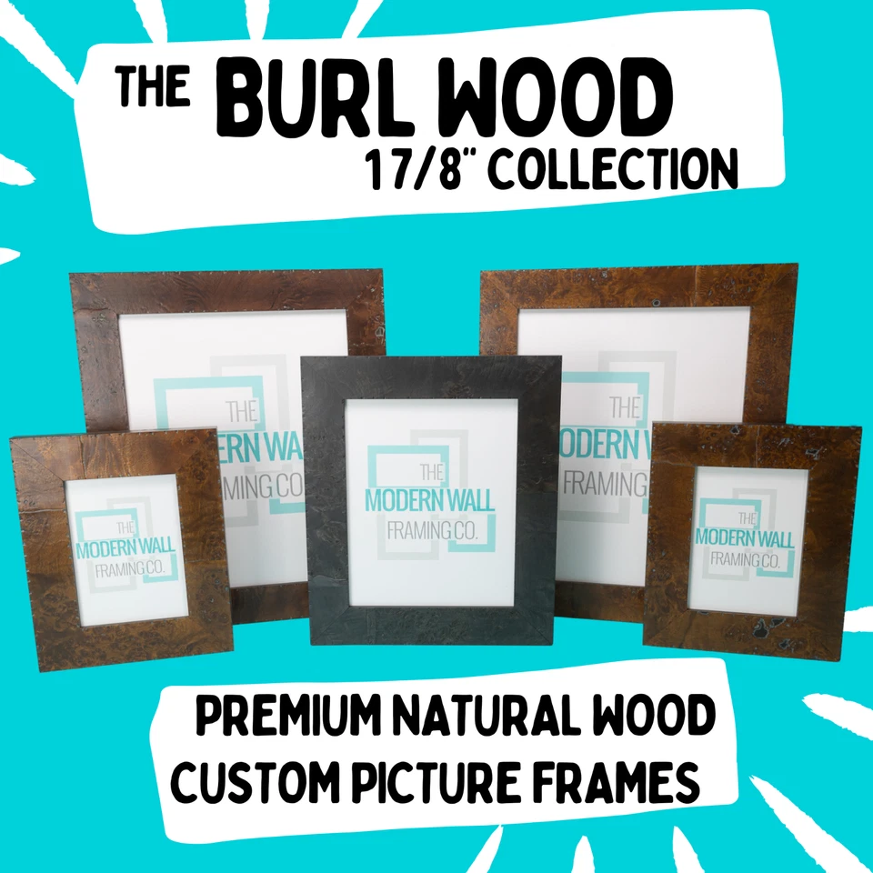 Rustic Burled Wood Picture Frame Wide Distressed Burl Home Decor For Wall Art - Image 2 of 4