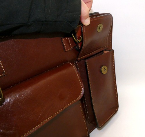 Herren, Echt Leder, Umhängetasche, Laptop Tasche, rot braun, - Bild 9 von 12