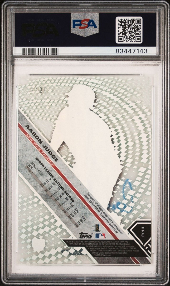 2017 Topps High Tek Aaron Judge RC Rookie Auto Green Rainbow /75  