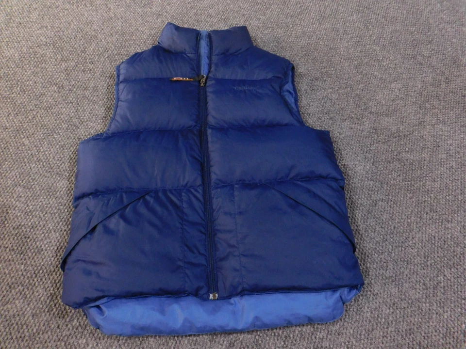 LL Bean Vest Mens small Blue Puffer vest outdoors zip reversible Goose Down - Image 3 of 4