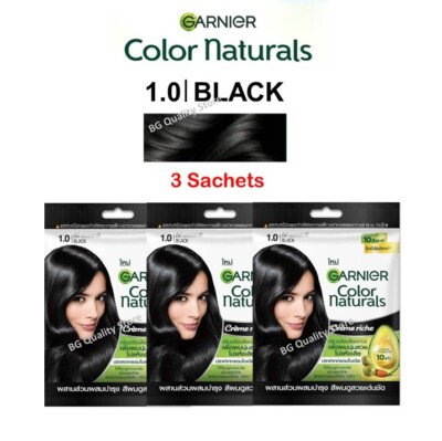 3X Garnier Color Naturals Cream Grey Hair Coverage 9 Black Brown Ash Red Shades