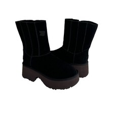 UGG CLASSIC SHORT TWIN SEAM NEW HEIGHTS BLACK PLATFORM BOOTS US 9 / EU 40 / UK 7