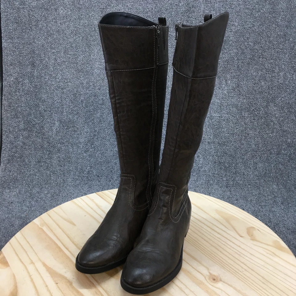 Botas de montar Simply Vera Vera Wang para mujer 9,5 M Emsley cremallera lateral altas marrón Foto 3 de 4