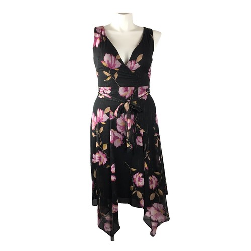 chinese dress ladies Gabby Skye - 57677MG Notched Square Neckline Jacquard Midi Dress 6 / Navy main image 1