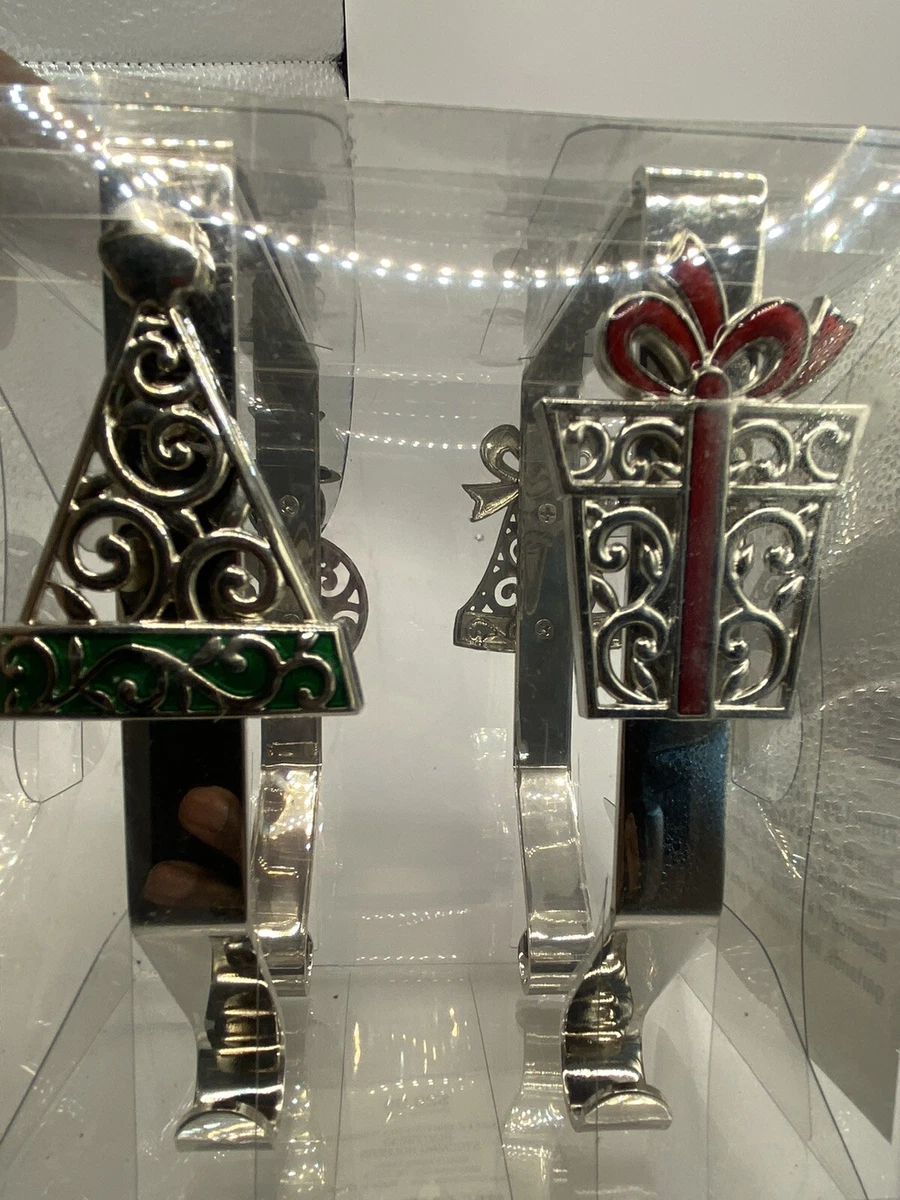 Hobby Lobby Metal Filigree Stocking Holder 4 Pcs Christmas Icons