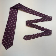 Polo Ralph Lauren Tie Men's Tie Purple Geometric Silk Necktie Handmade In USA