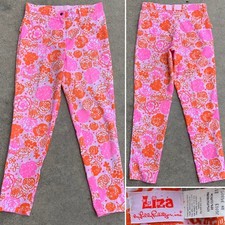 vintage Pulitzer Jeans pants Liza by Lilly Pulitzer floral size 11 31.5 to 32 in