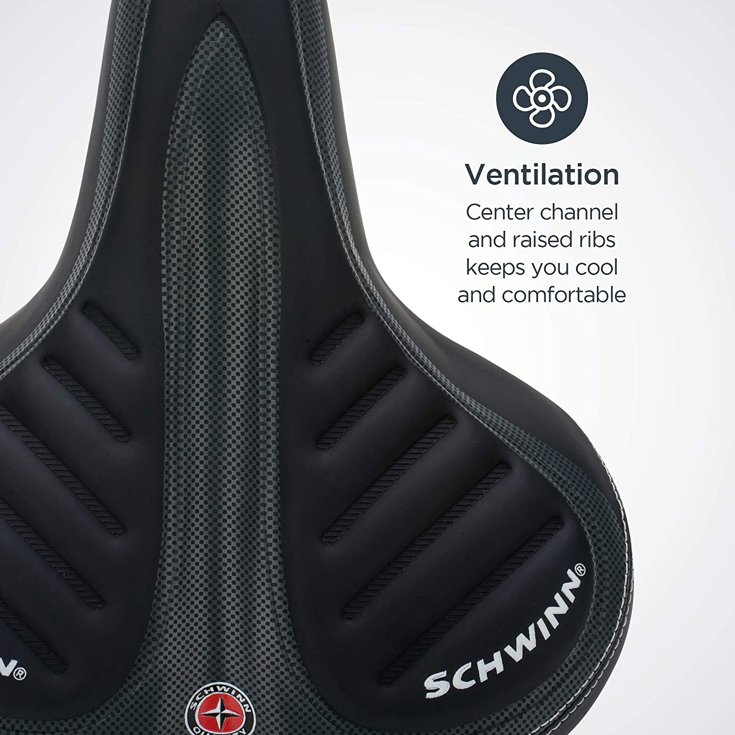 Schwinn Comfort Bike Seat, Bicycle Seat Replacement for Men and Women