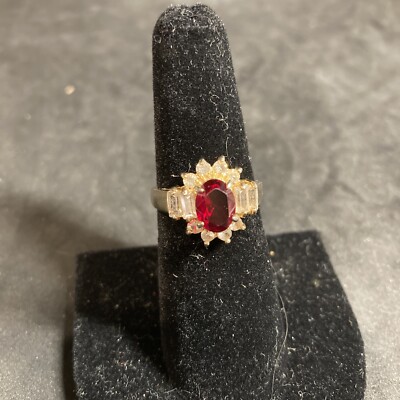faux gold tone cocktail ring size 6.25-6.5 b97