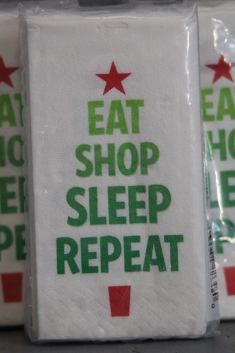 Swankie Christmas Holiday Lot of 6 Pocket Tissues Eat Shop Sleep Repeat NEW - Picture 5 of 8