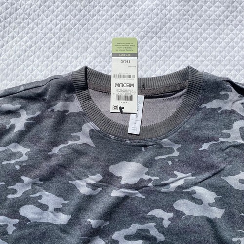 allbrand365 Ideology Womens Medium Camo Print Sweatshirt Top Shirt Gray Black - Picture 3 of 8