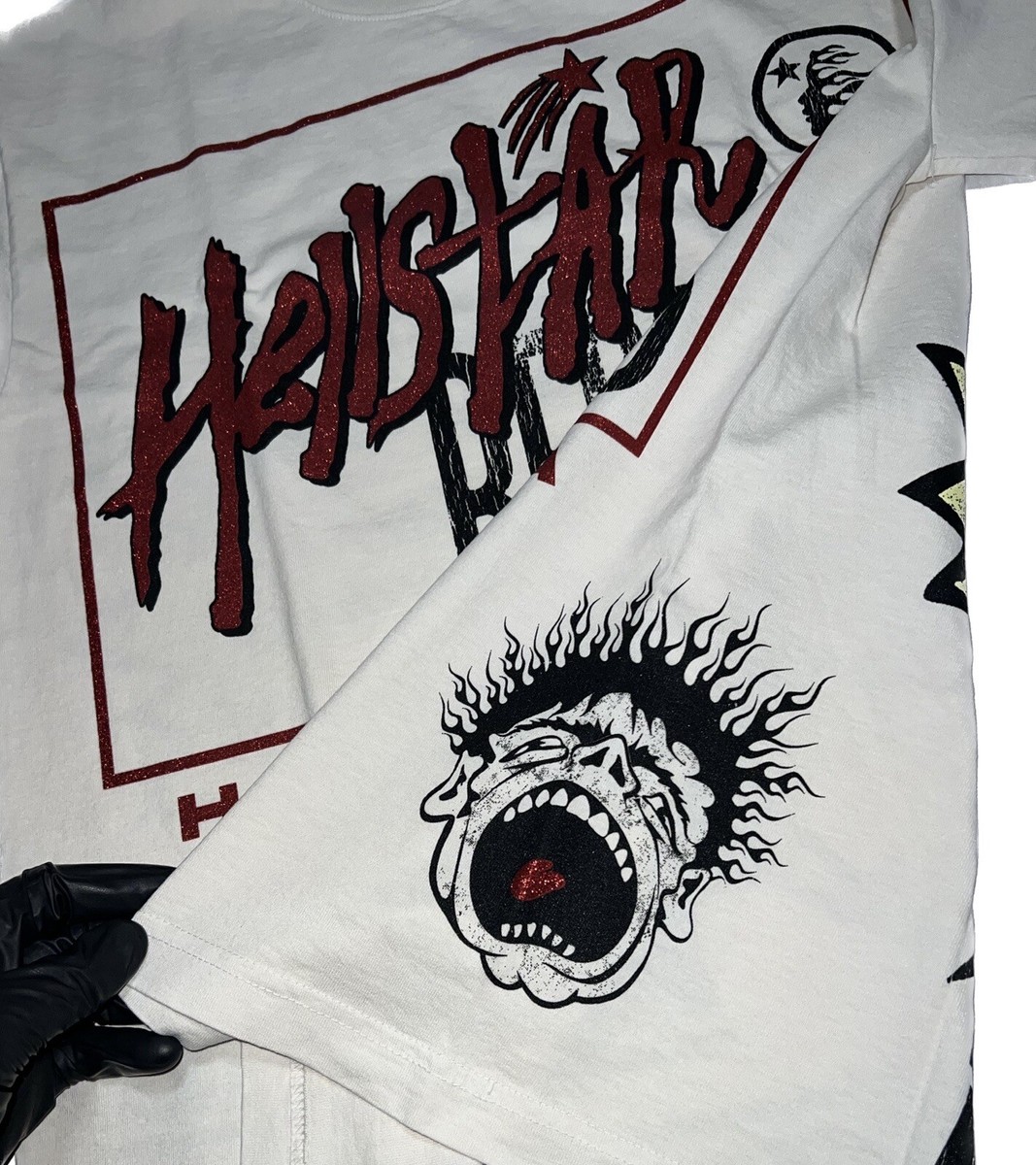 関税込み★HELLSTAR★Records 長袖 ホワイト Tシャツ Hellstar Records T-Shirt 'White' 09357-1FW2304HRTW-WHIT