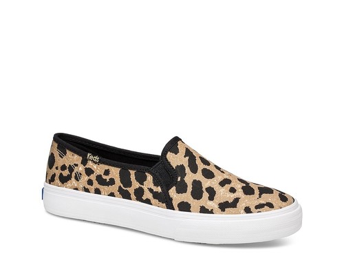 keds double decker slip on leopard