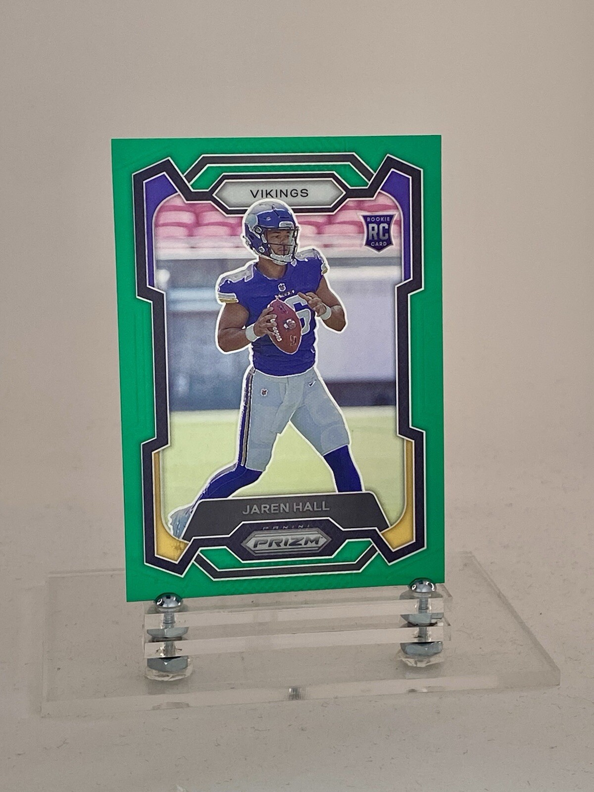 2023 Panini Prizm Green Prizm - Jaren Hall RC #367, VIKINGS, ROOKIE CARD