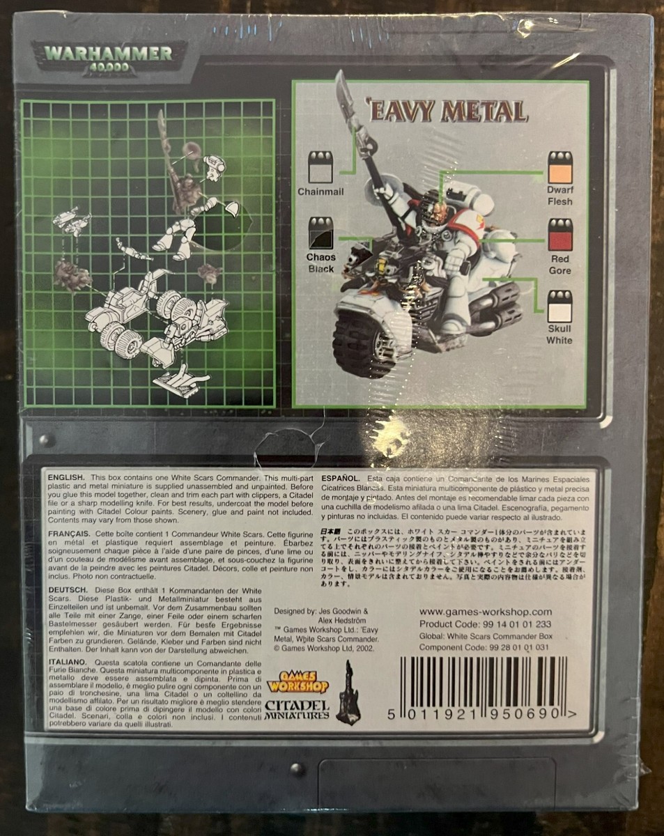 Warhammer 40K Space Marine White Scars Commander (2002) Sealed OOP