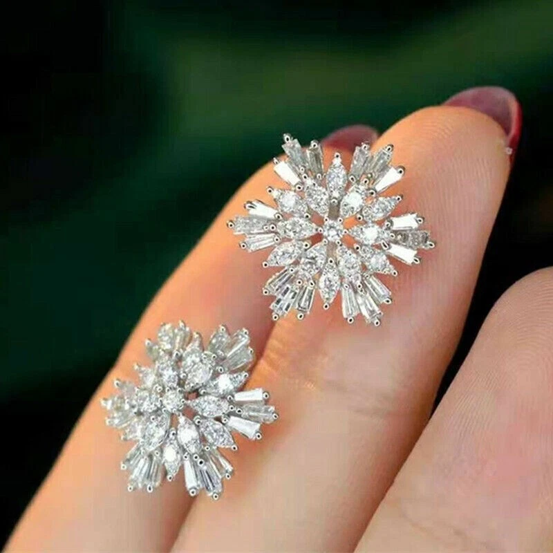 White snowflake earrings online